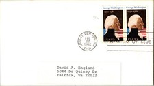 Vintage FDC USPS Scott #1952 George Washington President c1982 Attached Pair