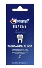 CREST BRACES CARE  Threader Floss  30 Single-Use Packets  Discontinued 
