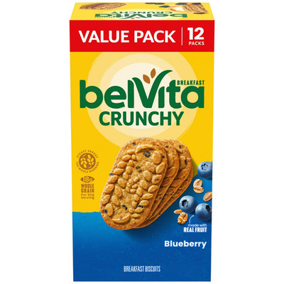 belVita Breakfast Bars Biscuits, Blueberry, Value Pack, 12 Packs