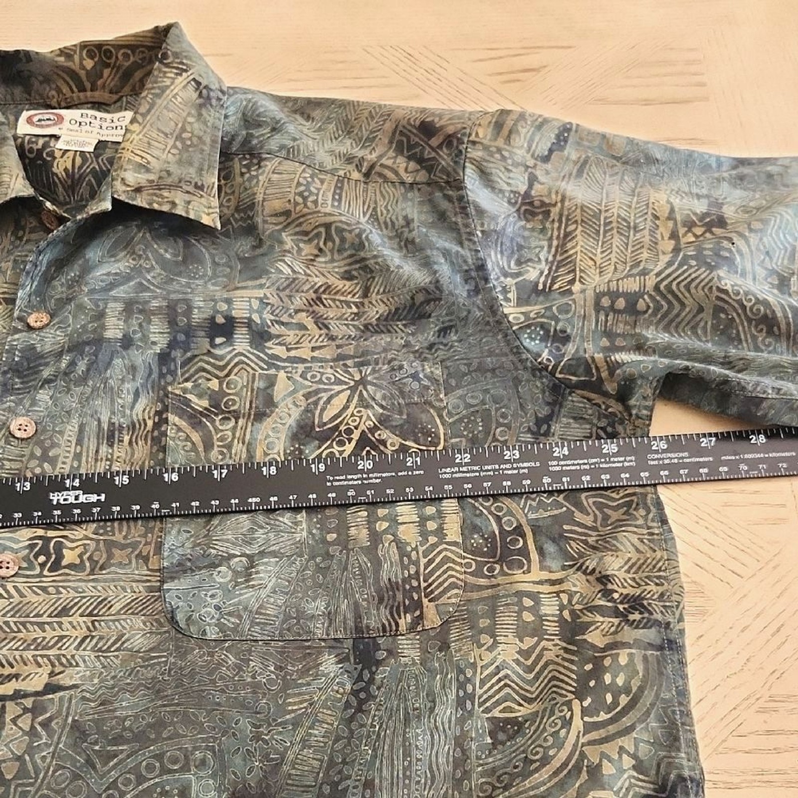 Basic Options Artistic Patterned Casual Button Do… - image 3