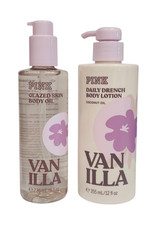 NEW VICTORIA'S SECRET PINK VANILLA DAILY DRENCH BODY LOTION, 12 OZ BODY OIL