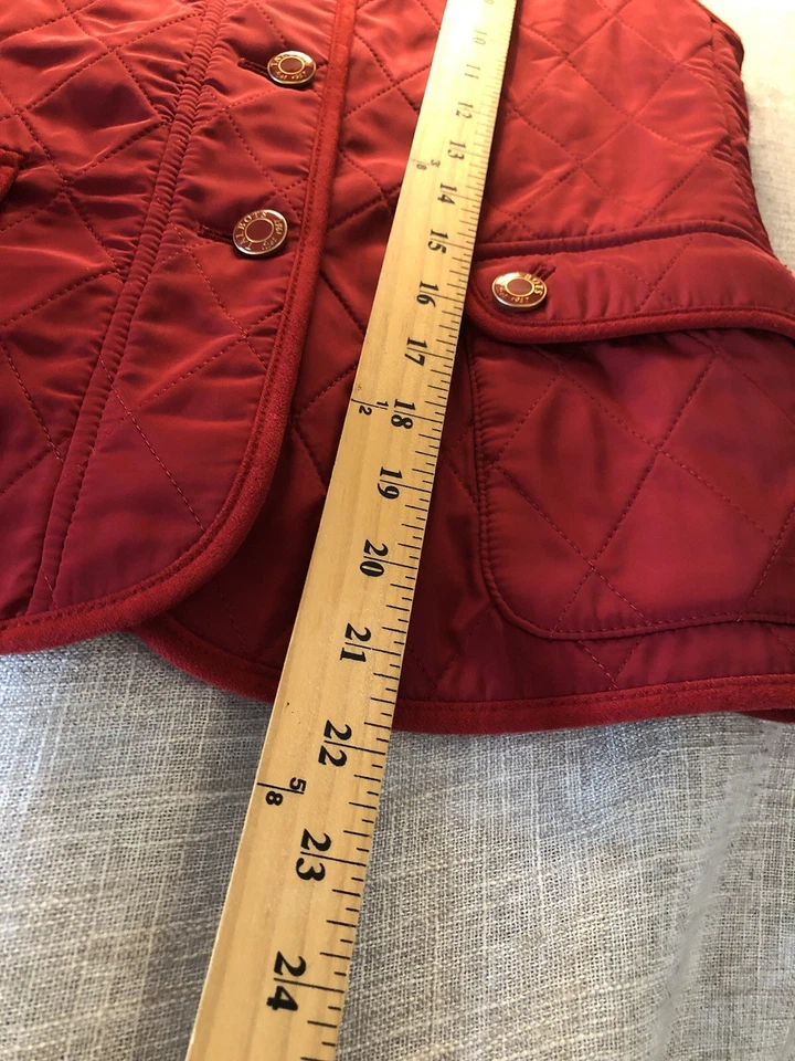 Chaleco Talbots Mujer XS Pequeño Rojo Acolchado Forrado de Vellón Carrera Informal Clásico Foto 4 de 4