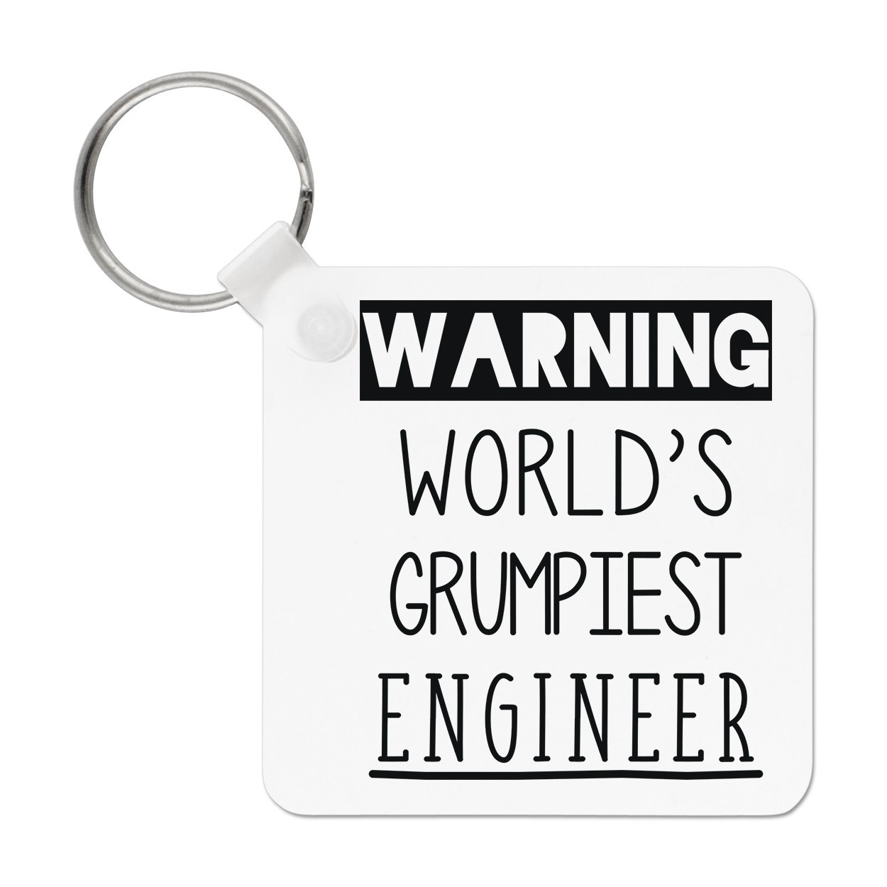 Warning World's Grumpiest Engineer Keyring Key Chain Grumpy Awesome Best Funny