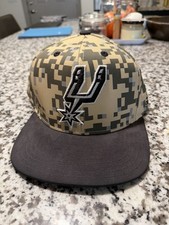 Adidas Official NBA Basketball San Antonio Spurs Camo Flatbrim Snapback Hat-NWOT