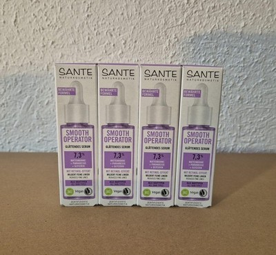 4x 30ml Sante Smooth Operator Serum    7,3% Glättendes Serum, vegan,