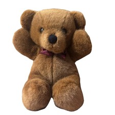 Vintage Rare Cute DAKIN 1979 Teddy Bear With Red Bow Plush Stuffed Animal