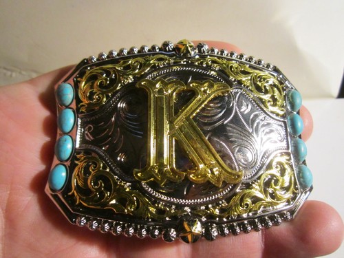 WESTERN THEME INITAL "K" THEME BELT BUCKLE - GW-16