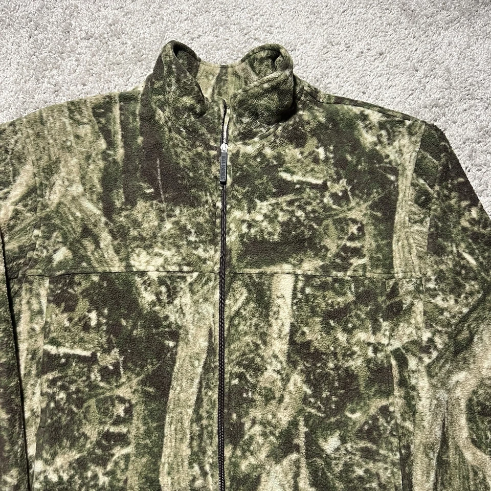 Reel Legends camo jacket men's XL green fleece outdoor full zip Y2k Vintage - Image 2 of 4