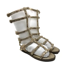 Joy Folie Celyn Studded Gladiator Sandals Girls Toddler 12 Gold Zip Mid Calf