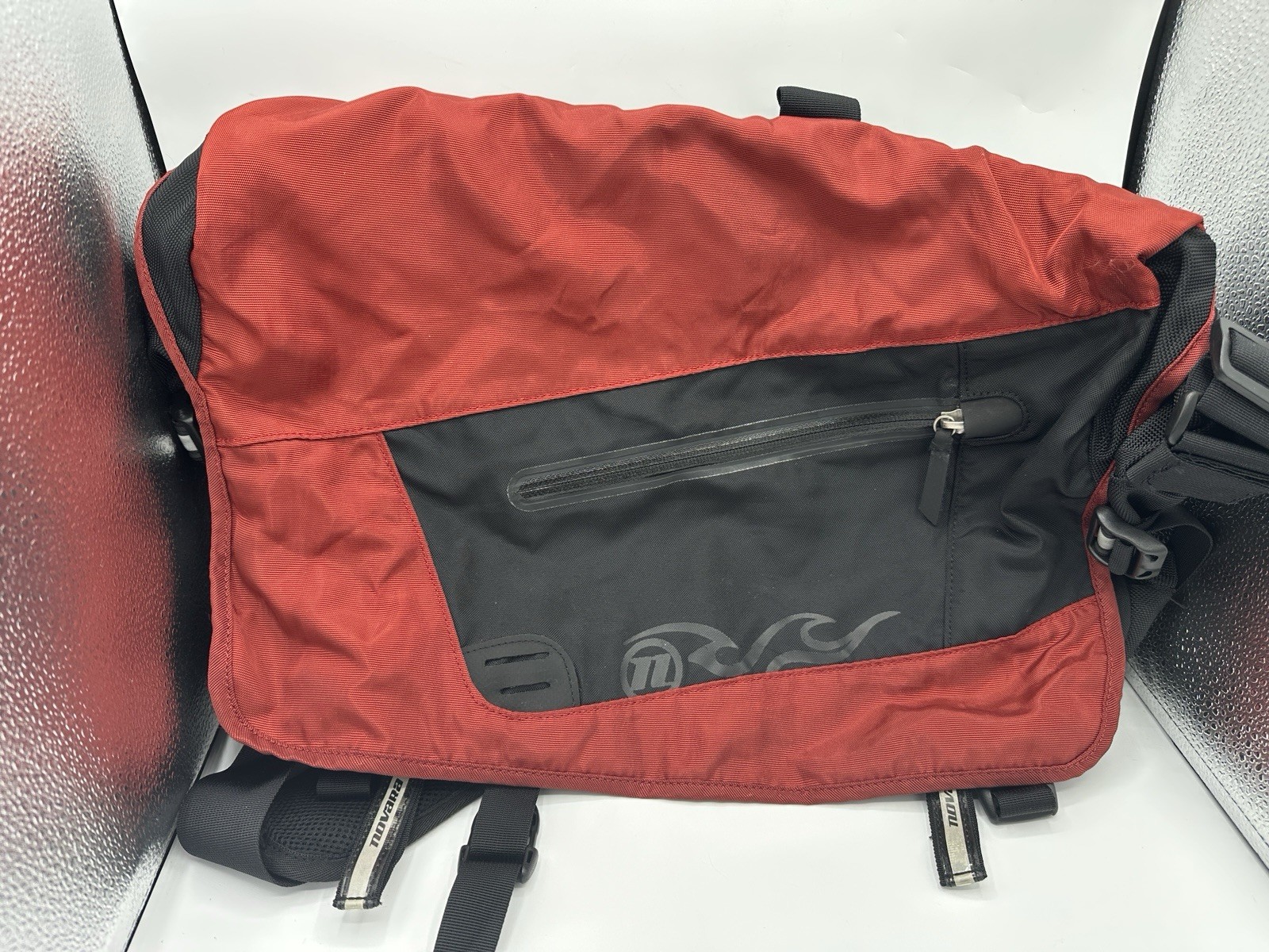 Vintage Novara Bike Messenger Bag Red Black Cycling Laptop Shoulder Y2K