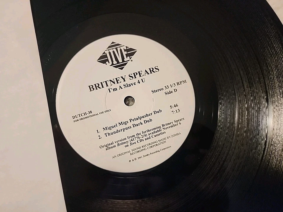 Britney Spears I'm A Slave 4 U The 1ST 2001 Promo 2x Vinyl DUTCH-38 OG LP EX  - Image 4 of 4