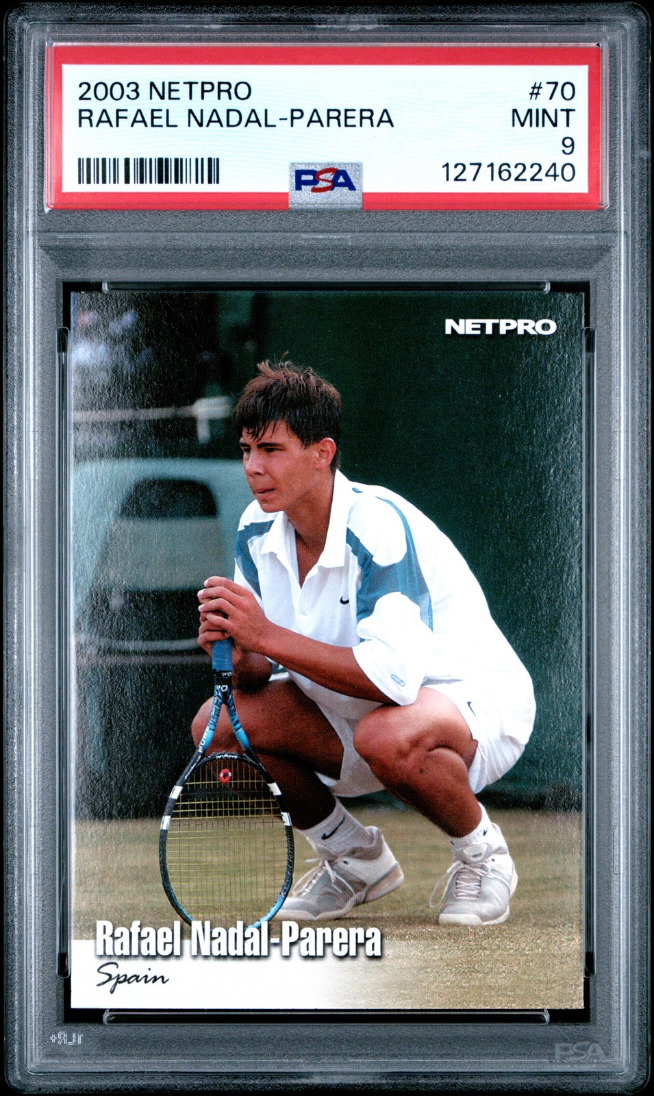 2003 NETPRO #70 RAFAEL NADAL-PARERA ROOKIE RC PSA 9