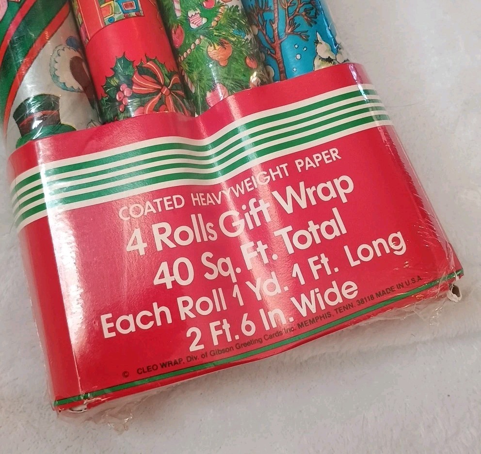 Vintage CLEO Christmas Wrapping Paper 1970s Great Colors 3 Complete ...