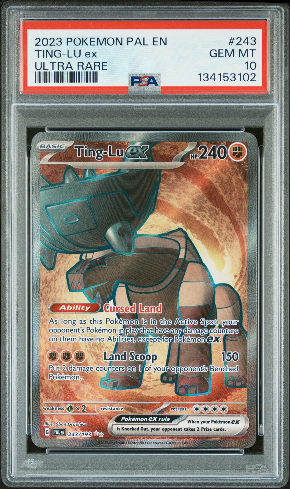 PSA 10 Ting-Lu Ex Ultra Rare #243 2023 Pokemon Paldea Evolved 134153102