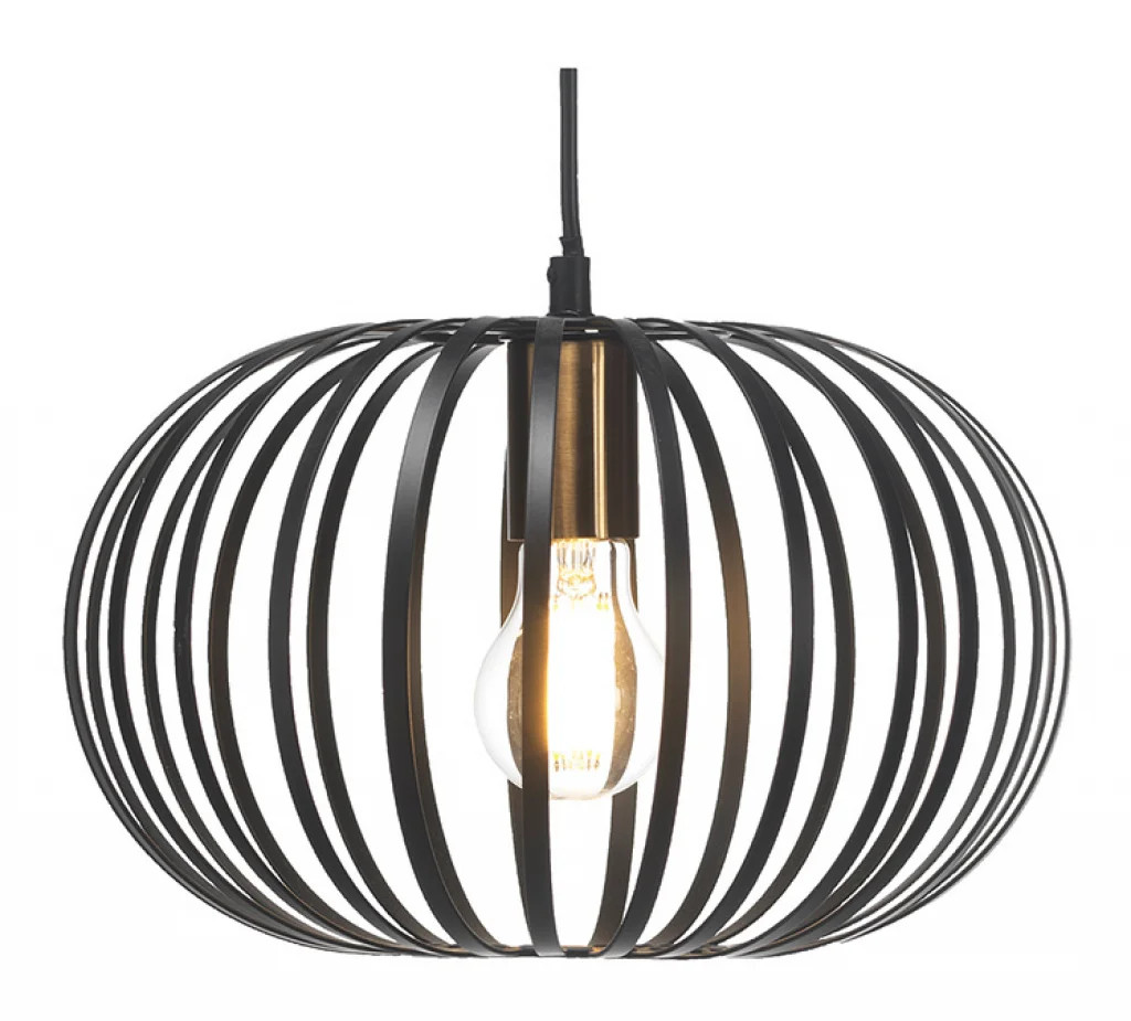 Ceiling Light Black Salta 300mm Oaks Lighting 2096/1 BK