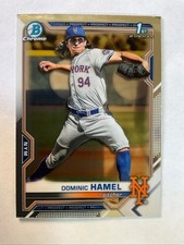 2021 Bowman Chrome Draft DOMINIC HAMEL 1st Bowman Card RC Texas RANGERS #BDC-60