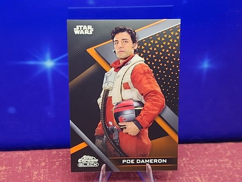 2022 Topps Star Wars Chrome Black Orange /25 Poe Dameron #23 - Picture 1 of 8