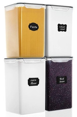 Extra Large 7qt / 6.5L/220oz Tall Food Storage Containers, WIDE & DEEP, 4-Pie...