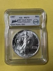 1987 Silver Eagle  ICG MS70 Initial Production Vault Hoard