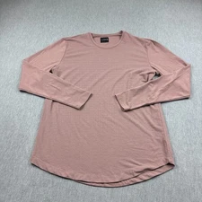 Cuts Shirt Men XL Pink Curve-Hem Long Sleeve Performance Athletic Tee Crewneck