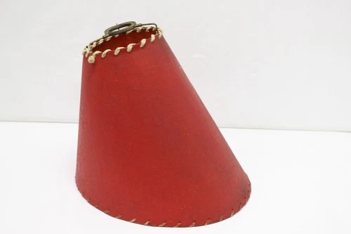 Vintage Red Fiberglass Lamp Shade With Brass Mount Bracket MCM -U
