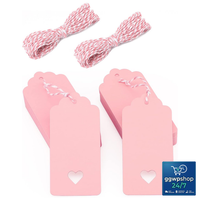 GeschenkanhäNger Kraftpapier 100 StüCk Rosa 9,5 X 4,5 Cm FüR Hochzeit
