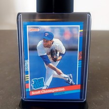 Scott Chiamparino #42 Texas Rangers Baseball Card 1991 Donruss Rated Rookie . rookie card picture
