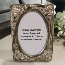 Vintage Embossed Disney Nursery Frame Silver Plated