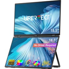UPERFECT 100Hz 18,5-Zoll Dual-Screen-Monitor 1080P Tragbare Monitore mit VESA