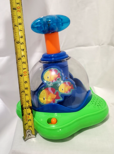 Toy Top, Bright Starts Press & Glow w/Music, Spin, Very Clean - Picture 8 of 9