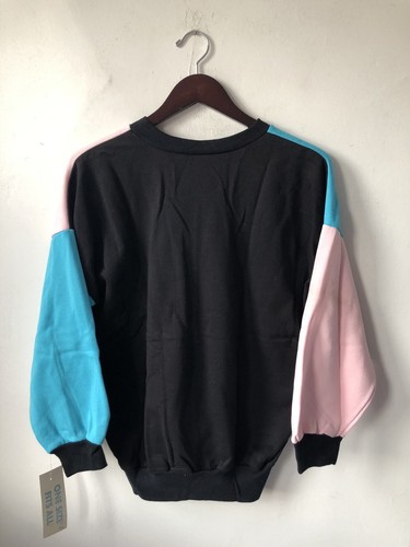 vintage colorblock crewneck sweatshirt womens OSFA deadstock NWT 90s - Picture 5 of 6