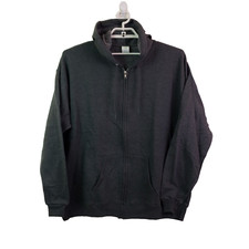 Hanes Eco Smart Mens Size XL Dark Grey Full Zip Hooded Sweater Hoodie