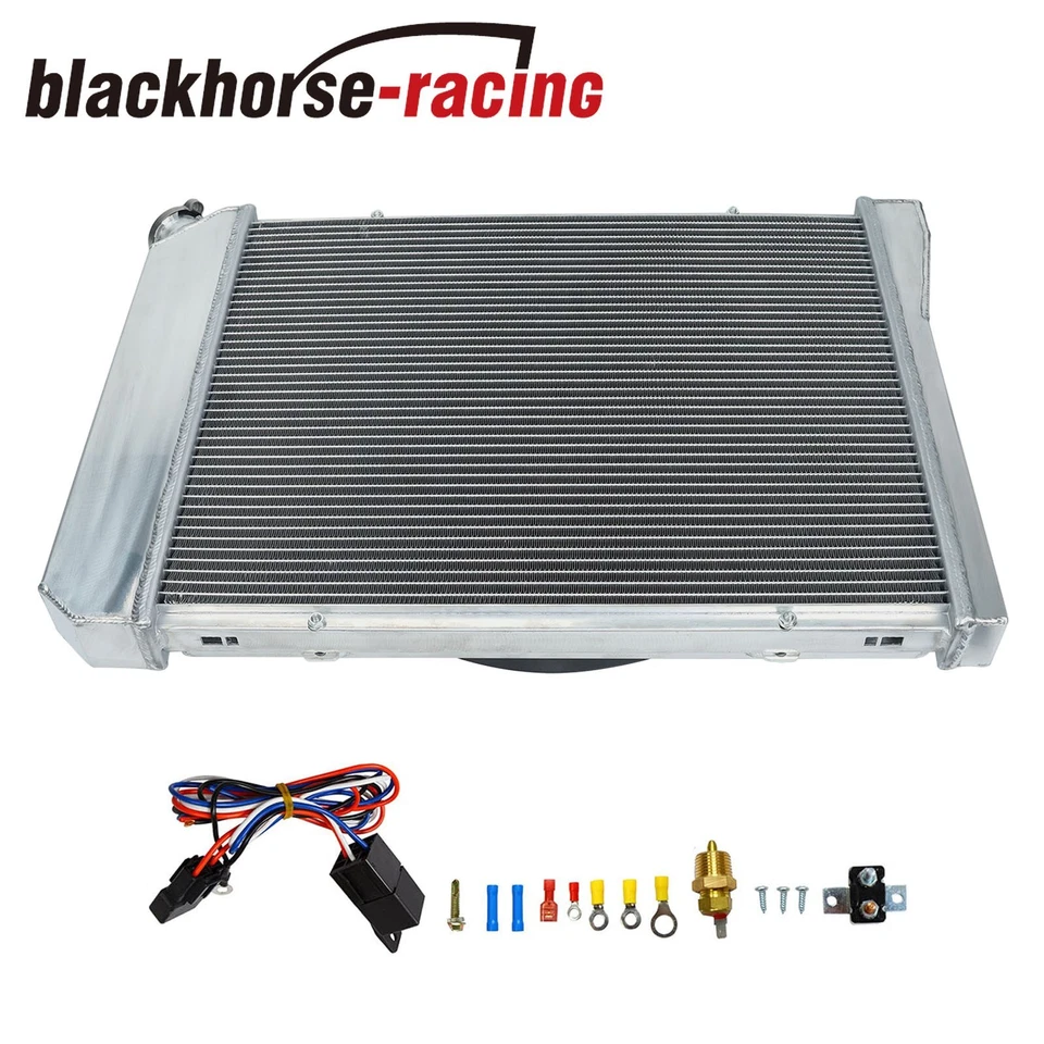 For 68-74 Chevy Nova 70-81 Camaro 75-87 El Camino 3Row Radiator+Shroud Fan+Relay - Imagem 3 de 4