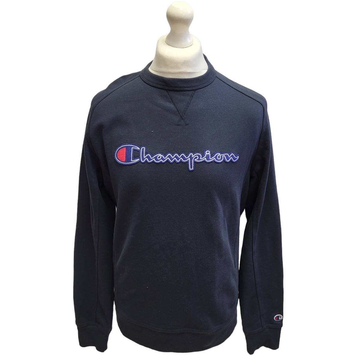 Champion Navy Blue Crew Neck Sports Sweatshirt UK Men's Medium