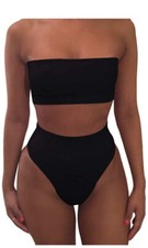 Women's Removable Strap Wrap Pad Cheeky High Waist Bikini Set Swimsuit Size S