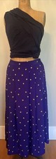 Women  s Vintage CHAUS Punk 1980  s Stud Print Purple Pleat Pockets Maxi Skirt 12