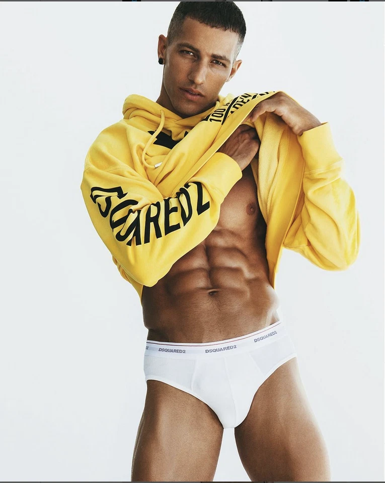 Dsquared2 D2 мужчин белый хлопок эластичной основной короткие нижнее белье размер M или L - Изображение 3 из 4