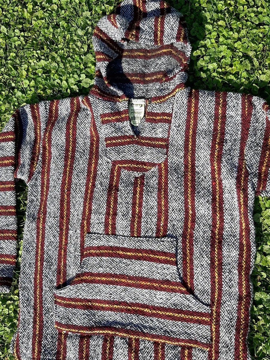 Vintage 90s Baja Hoodie Retro Festival Boho Pullover Coat