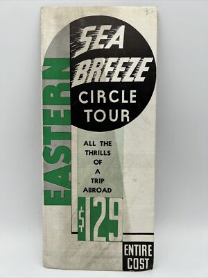 1936 EASTERN SEA BREEZE CIRCLE TOUR Southern Pacific Liner DIXIE Rates Brochure