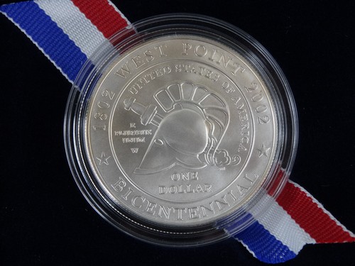 2002 West Point Military Academy Silver Dollar Commemorative Unc US Mint COA - Picture 3 of 4
