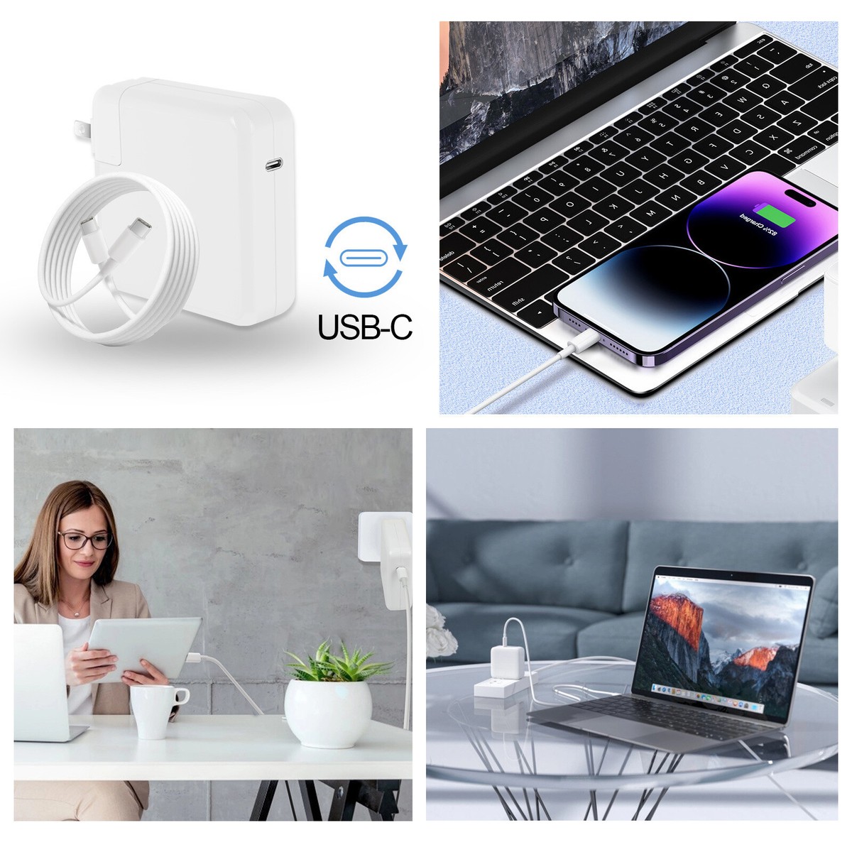 96W USB C Type C Adapter Charger for MacBook Pro A1708 2016 2017