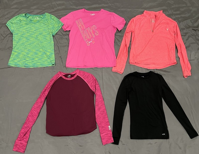EUC SZ XL 14-16 Lot Of 5 Girls Athletic Tops Old Navy Avia C9 Under Armour MTA