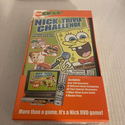 ''Nick Trivia Challenge''.  New Sealed. 10 DVD Games. Nickelodeon SpongeBob