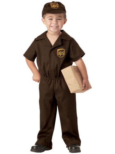 UPS Driver Special Delivery Postman Uniform Book Week Toddler Boys Costume - Picture 1 of 9