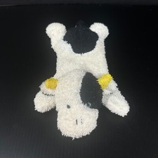 Russ Home Buddies Biff Cow Plush Stuffed Animal Terry Cloth Beanie Black  White