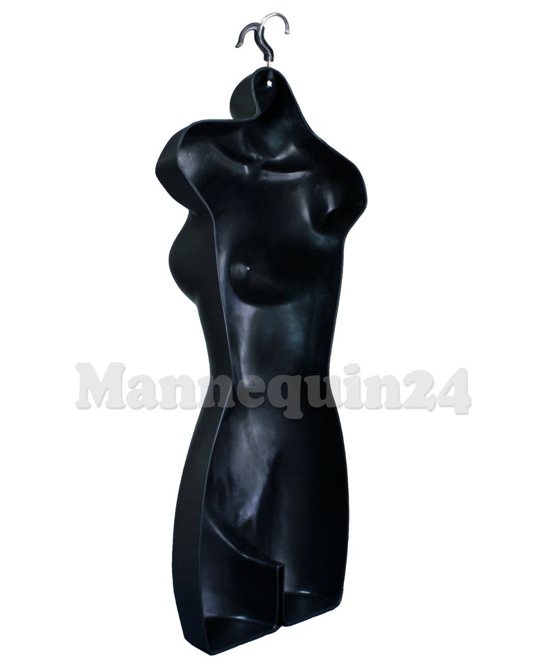 3 Color Combo White Flesh Black Female Torso Body Form Mannequins + 3 HANGERS  - Image 2 of 4