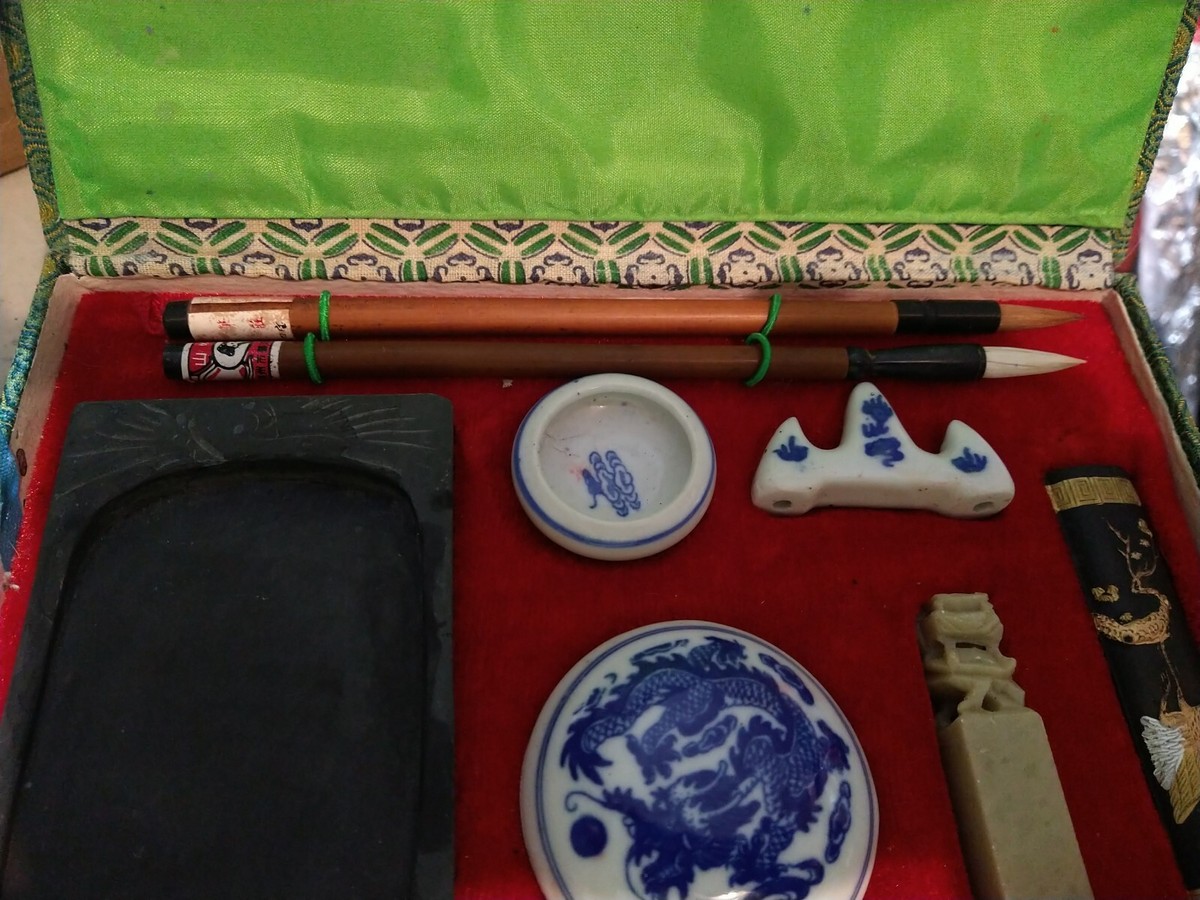 Vintage Chinese/Japanese Complete Calligraphy Set-Used | eBay