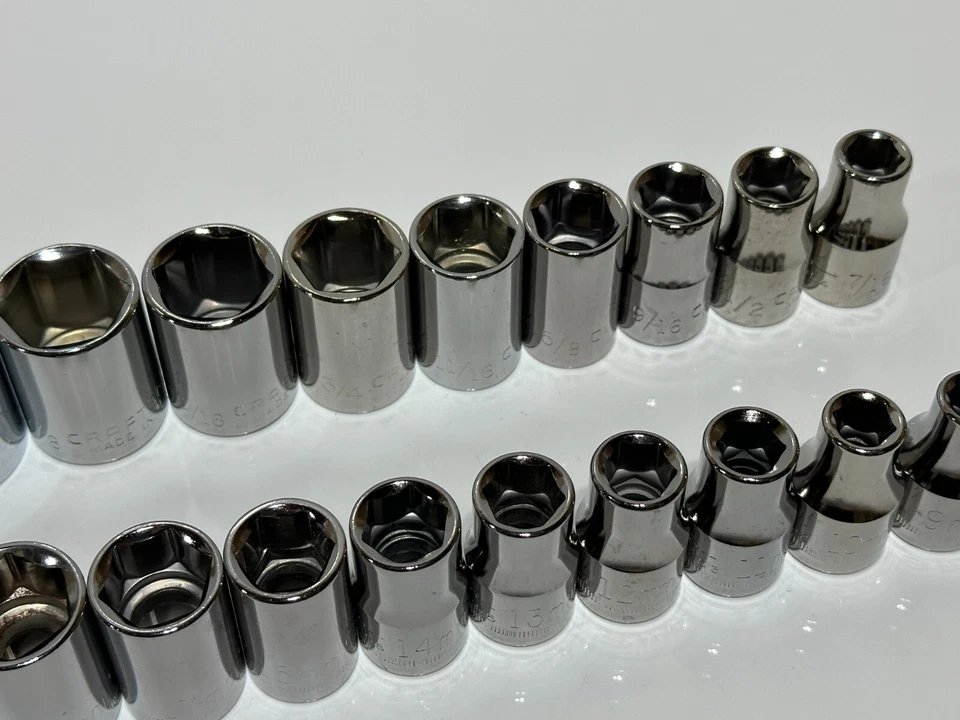 Craftsman USA G (NOS) 20 piezas SAE y juego de enchufes métricos poco profundos - unidad de 1/2", 6 puntos Foto 3 de 4