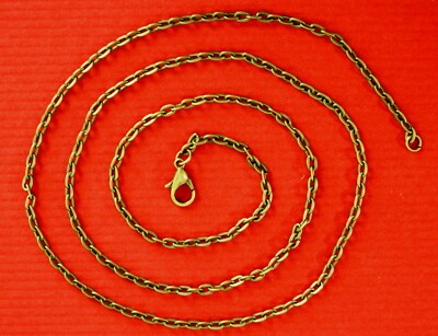 Antique Brass Flat Cable Link Chains 3 MM Necklace Lot Wholesale 