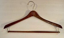 Vintage Saks Fifth Avenue Glossy Wood Coat Advertising Hanger w/ Pants Bar Prop